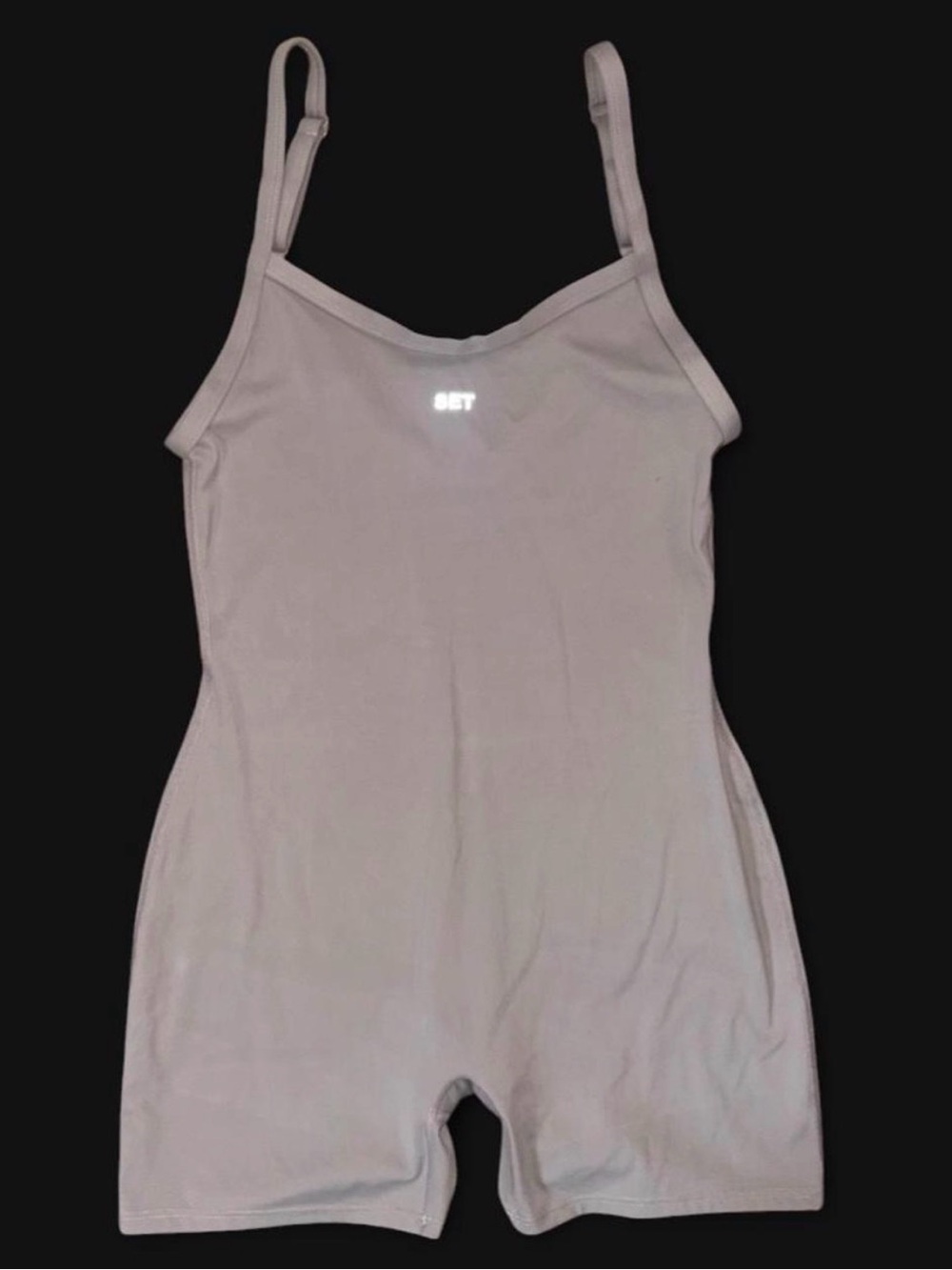 SET Active Beige Stretch Cami Romper